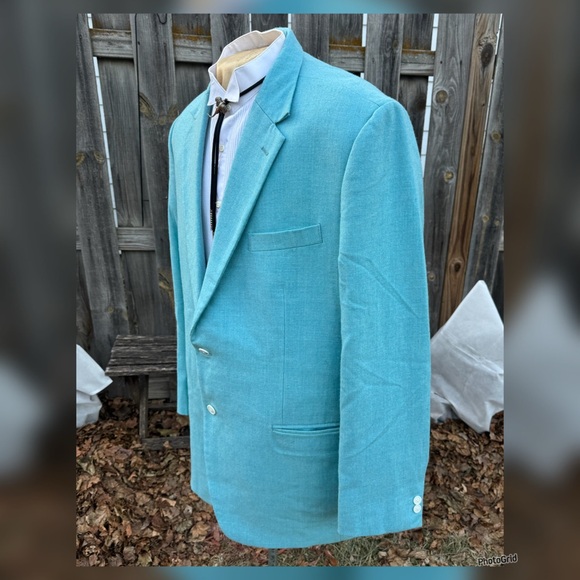 Vintage Turquoise StudioSuits Blazer Sports Coat - 50L - Picture 2 of 7